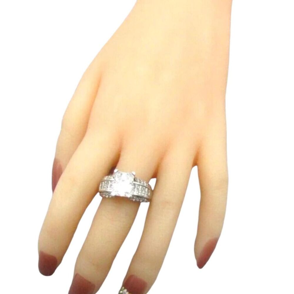 Victoria Wieck 925 Radiant Cut CZ Statement Ring Size 10